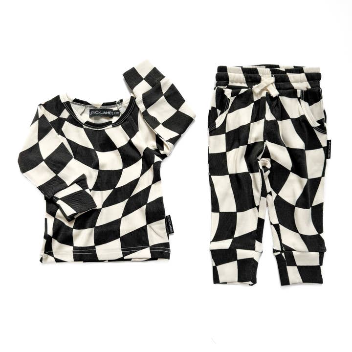 ENSEMBLE CÔTELÉ - NOIR ONDULÉ pour la vente par LENOX JAMES