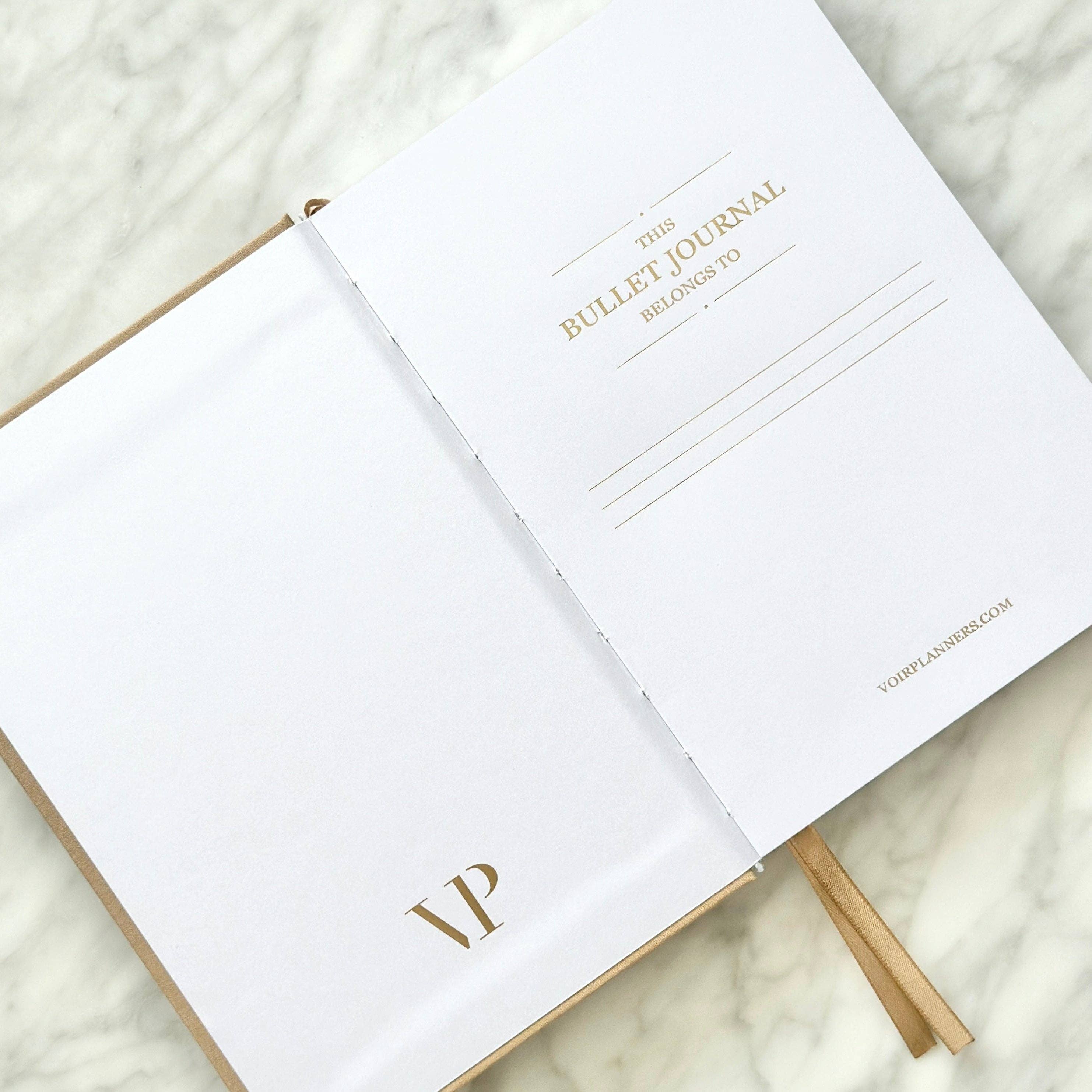 Voir Planners - Wholesale Journal/Diary - Linen Hardcover Dotted Journal - Latte6