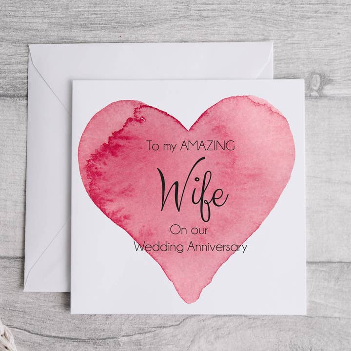 Wife Anniversary greeting Card for wholesale by Bluesky's Creation
