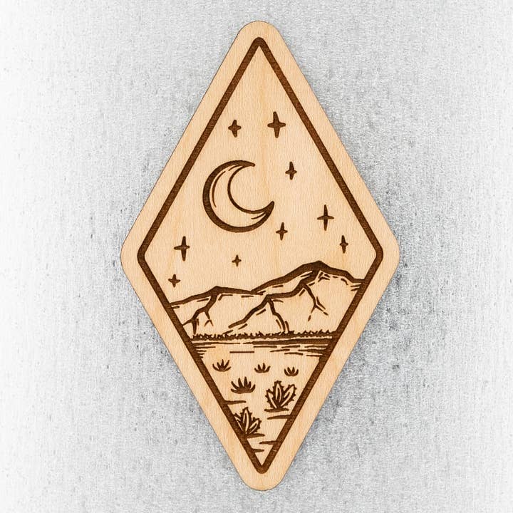 Lever de lune sur l'aimant du cactus du désert pour la vente par Steamer Lane Design