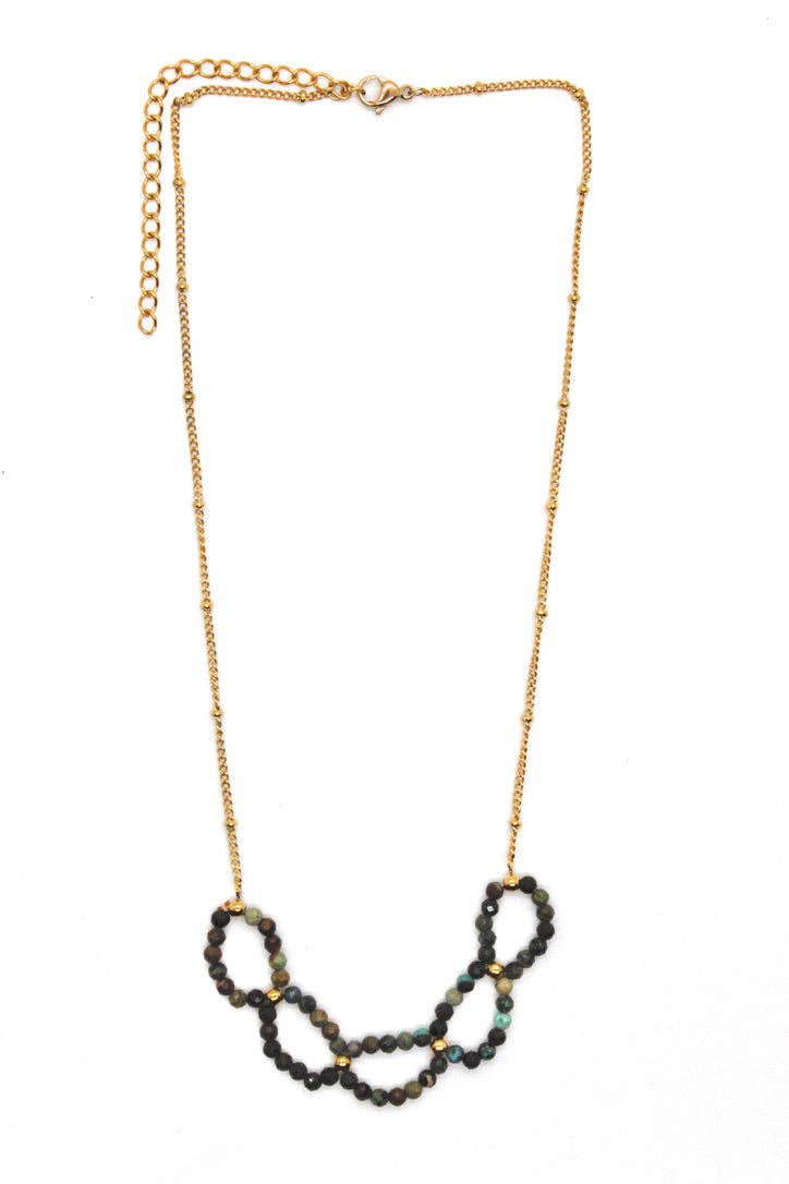 LIZOU - Vendita all'ingrosso Collane di perline/perle - Collana con Perline di Turchese Africano -Collezione French Flair- N2-22470