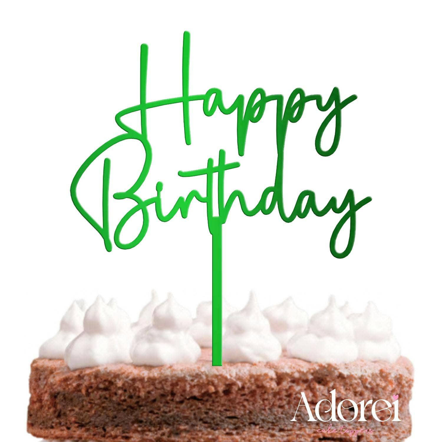 Adorei - Vendita all'ingrosso Topper per torte/cupcake - Decorazione Happy Birthday in Acrilico Specchiato per Torta6