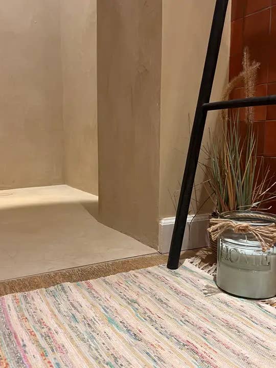 Nieuwe Handgeweven Sari Douchemat - (Mooie Pastel) voor wholesale door Crafts by Solid