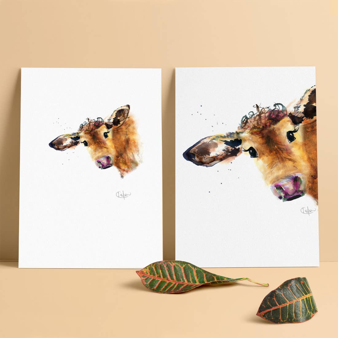 Kate Moby - Wholesale Art Print - Inky Cow Luxury Giclee Unframed Print1