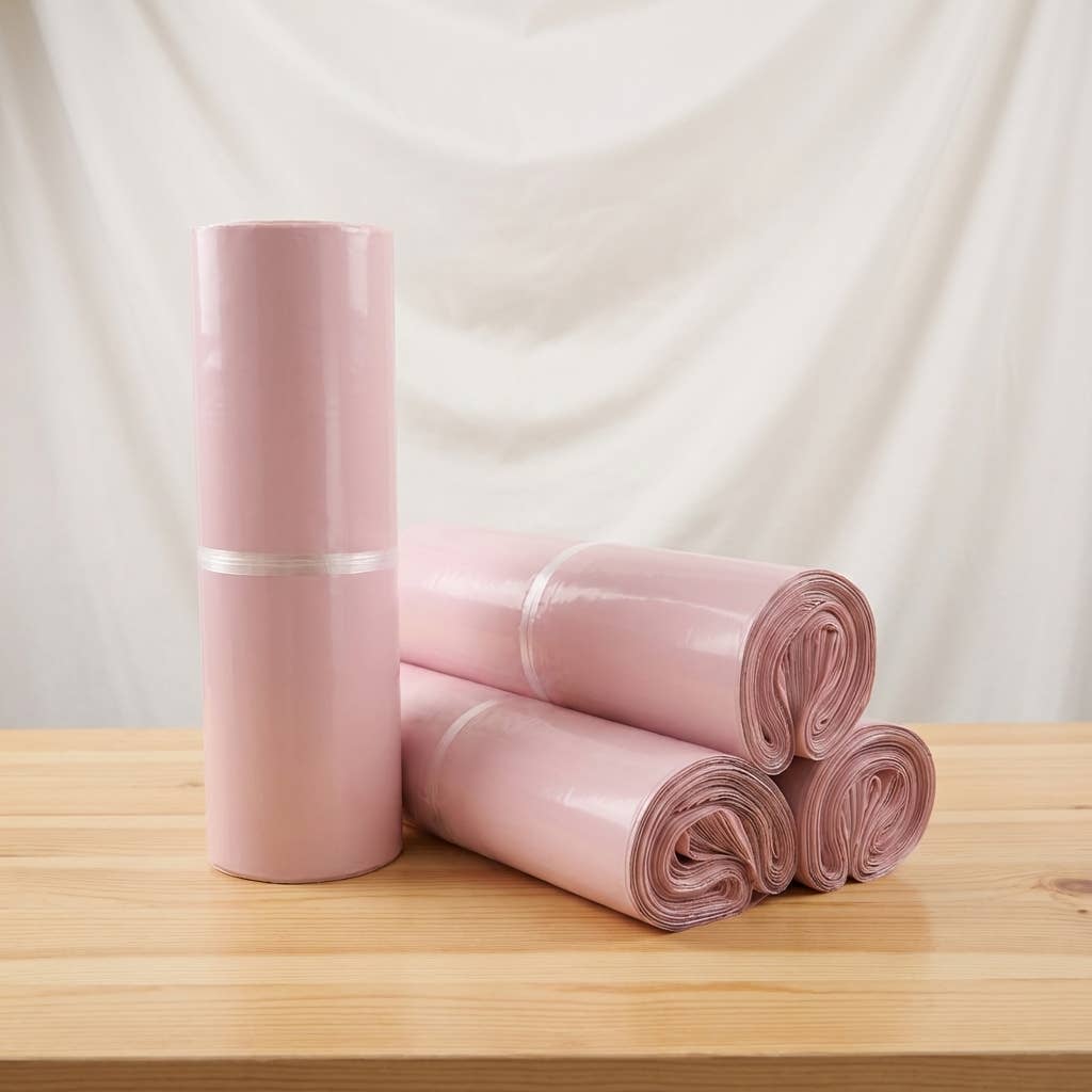 ByHome - Wholesale Envelopes - 100pcs, 4 sizes Light pink thickened poly mailing bag
