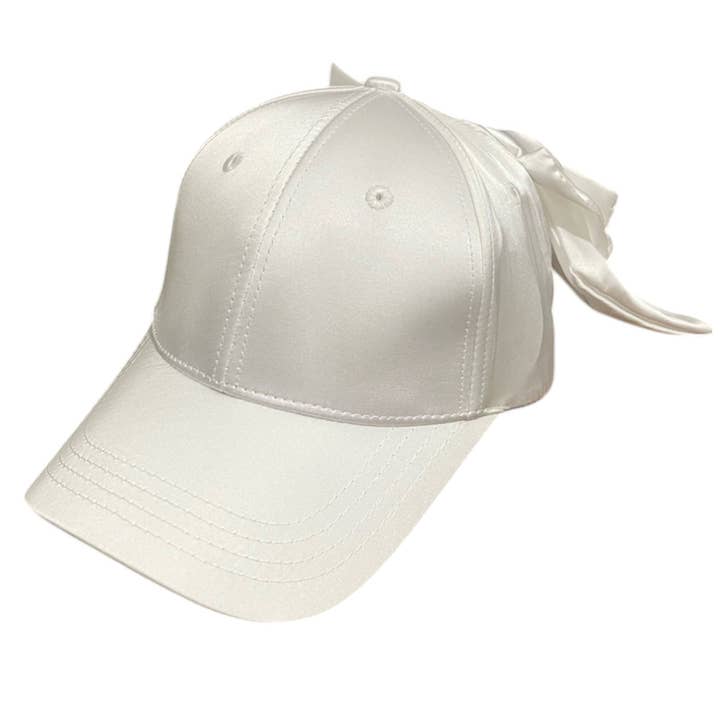 AK Brand - Wholesale Baseball Cap - Women's - Satin Baseball Cap with Back Bow Accent Adjustable Fit and C3