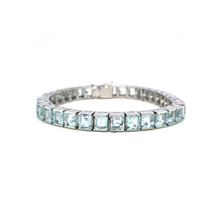 Bracciale acquamarina in argento sterling 925 - KSD 41967 per la vendita all'ingrosso da parte di Kotawala Jewels