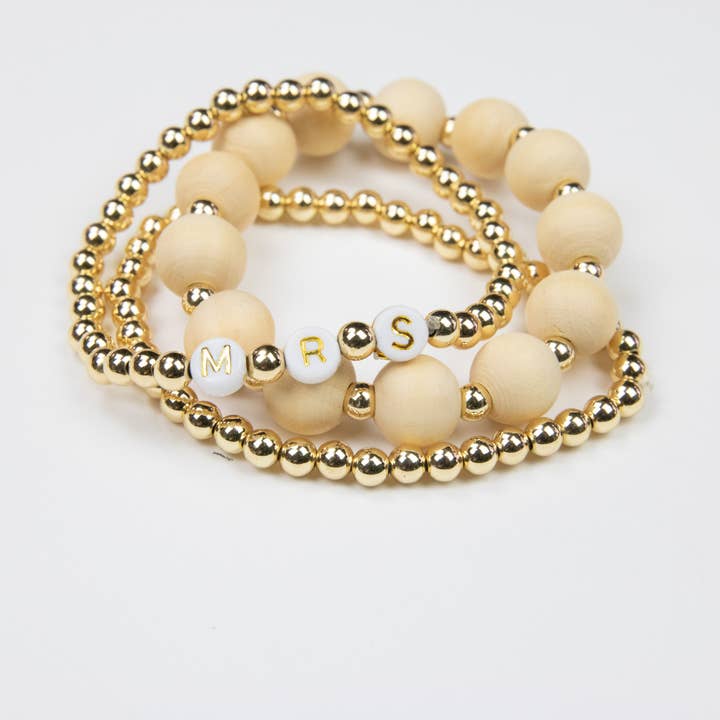 Mrs Beaded Bracelet Set for wholesale by ThreeTwoOne