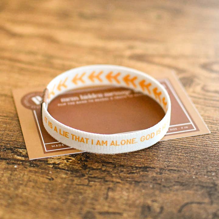 God is Here with Me Elastic Men's Wristband for wholesale by Pink Salt Riot