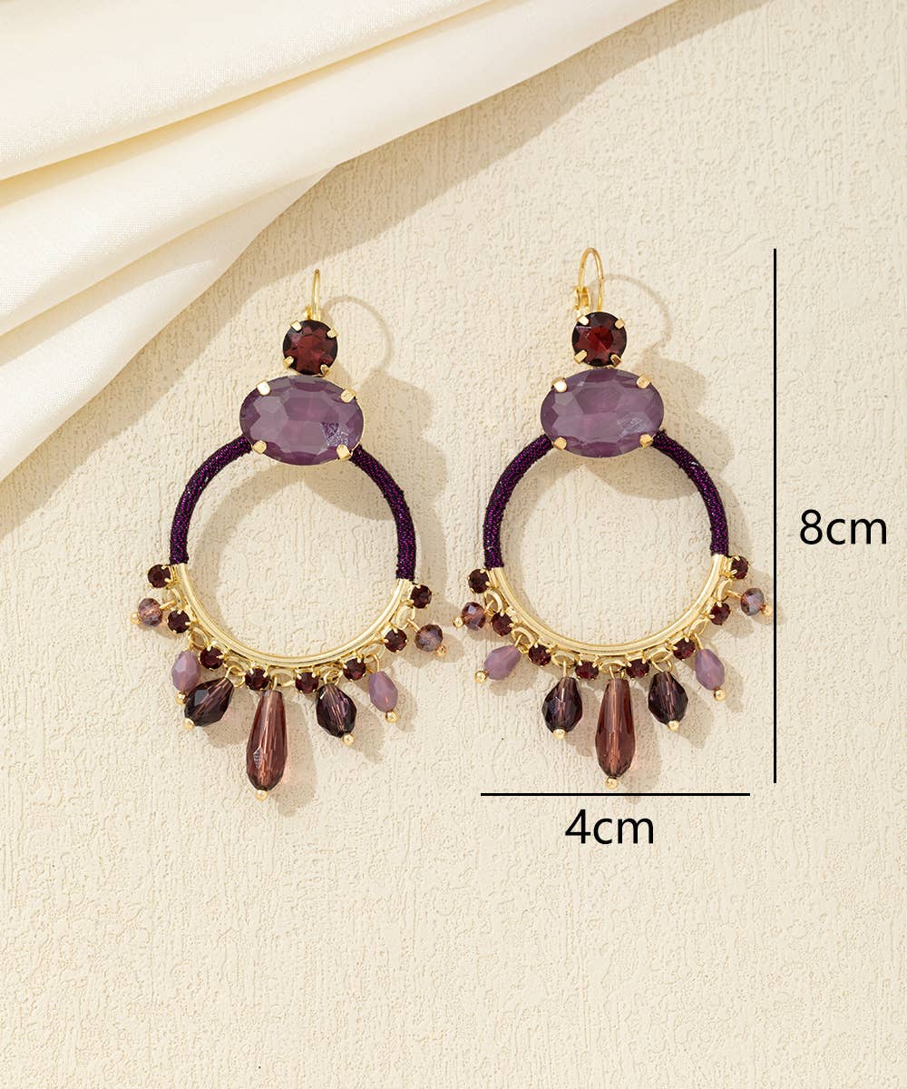 Blossom bijoux - Wholesale Dangle Earrings - Drop sleeper hoop earrings – 26AHBOL0372