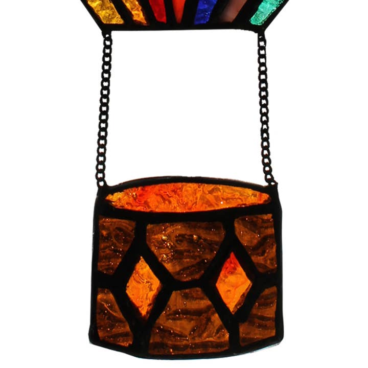 River of Goods - Wholesale Suncatcher - 11"H Otis Red Hot Air Balloon Stained Glass Window Panel