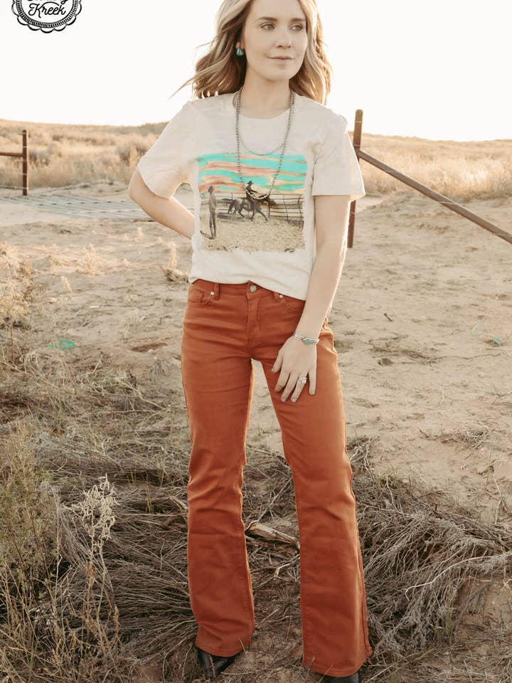 Sterling Kreek - Vente Jean – femme - VESTE LONGUE WALKING WEST EN JEAN ROUILLE1