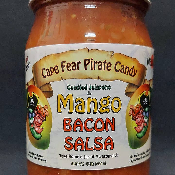 Candied Jalapeno & Mango Bacon Salsa for wholesale by Cape Fear Pirate Candy, LLC