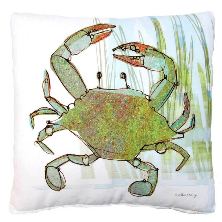 Magnolia Casual - Wholesale Throw/Decorative Pillow - Pillow - Crab in Marsh - indoor / outdoor cushion