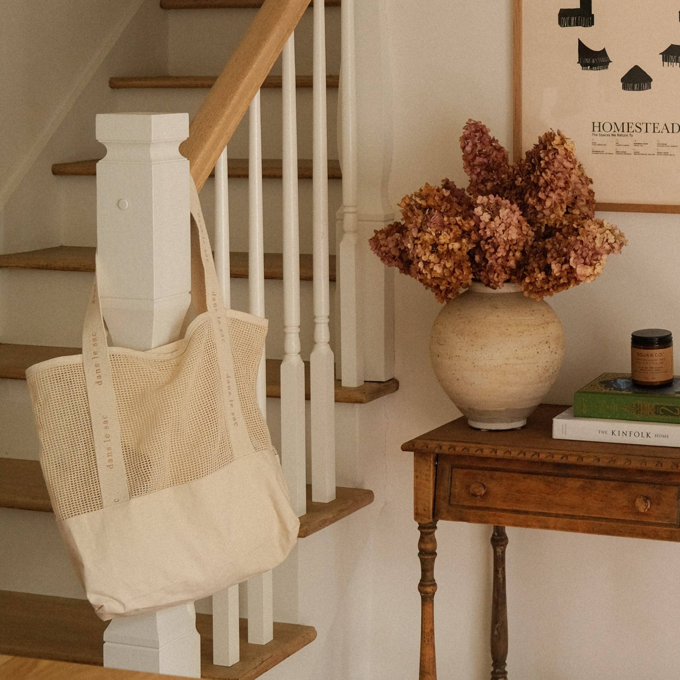 Dans le sac – Engroshandel Strandtaske – Net strandtaske i bomuld1