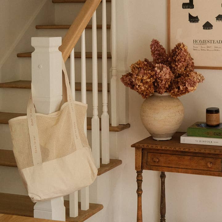 Dans le sac – Engroshandel Strandtaske – Net strandtaske i bomuld1