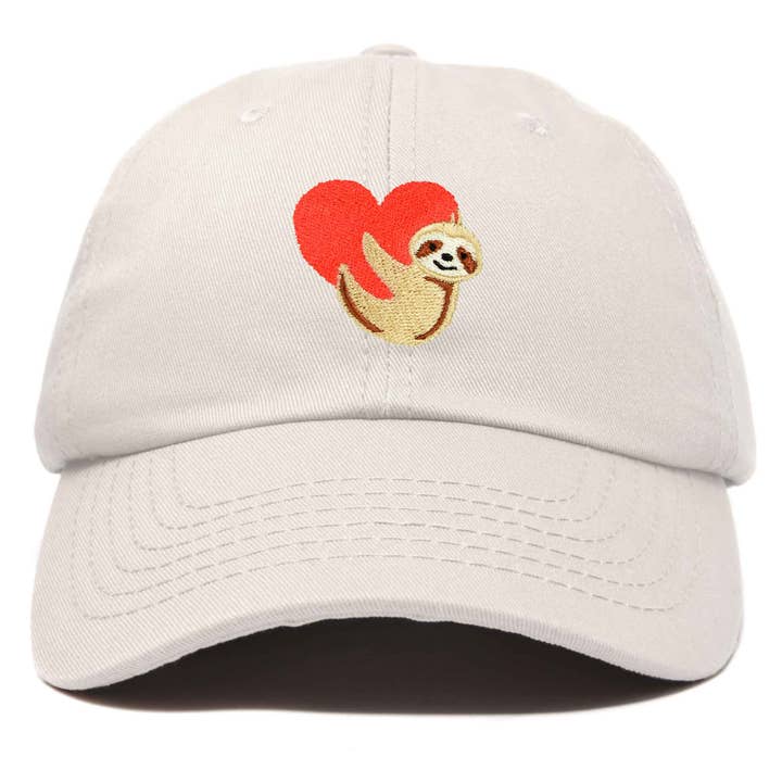 Dalix - Wholesale Baseball Cap - Women's - DALIX Heart Cute Sloth Hat Womens Embroidered Baseball Cap