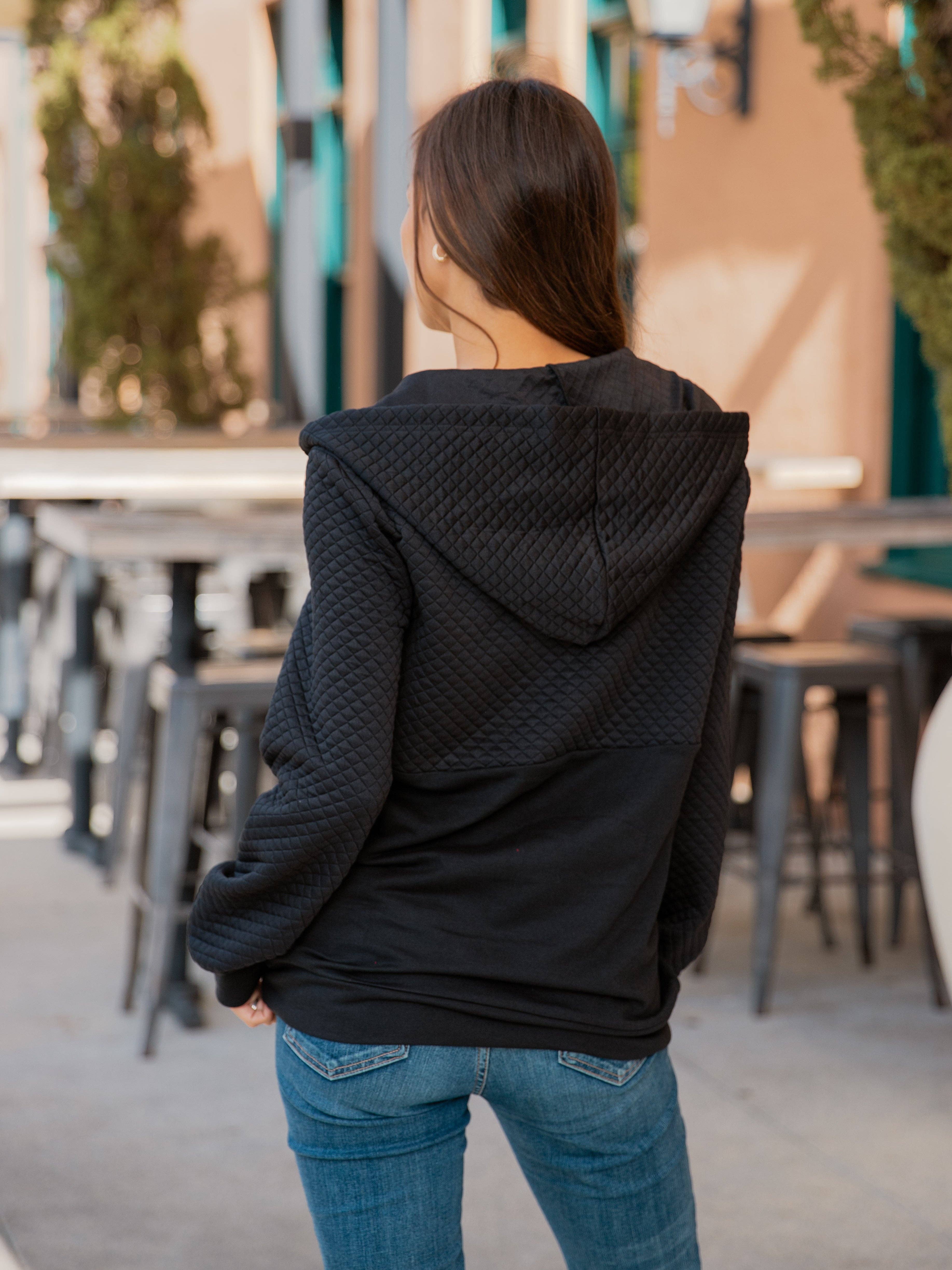 Tickled Teal - Wholesale Hoodie - Women's - Contrast Quilted Zip Up Hoodie18