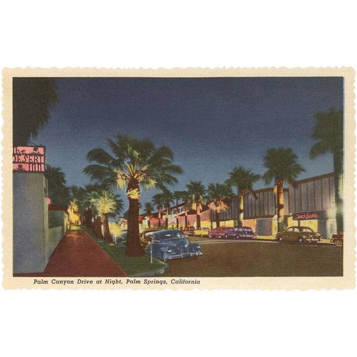 Postcard CD-153 Palm Canyon at Night, Palm Springs, Californ for wholesale by Found Image Press