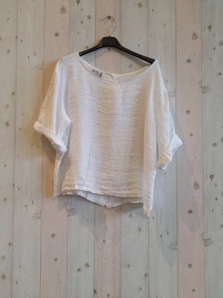 Linen & More - Vente Chemisier – femme - REF 59076 CHEMISIER COURT BASIQUE EN LIN 100%
