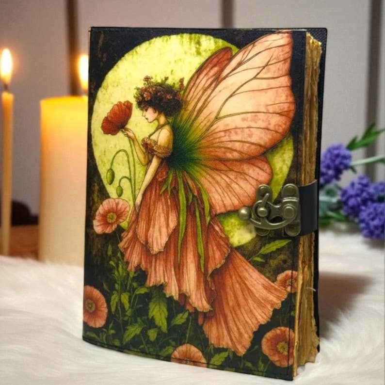 Leatherooze - Wholesale Journal/Diary - Fairy Leather Journal-Vintage SpellbooK3