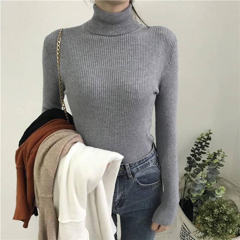 Blak Wardrob - Wholesale Knitted jumper – Women′s - Turtleneck Women Korean Sweater36