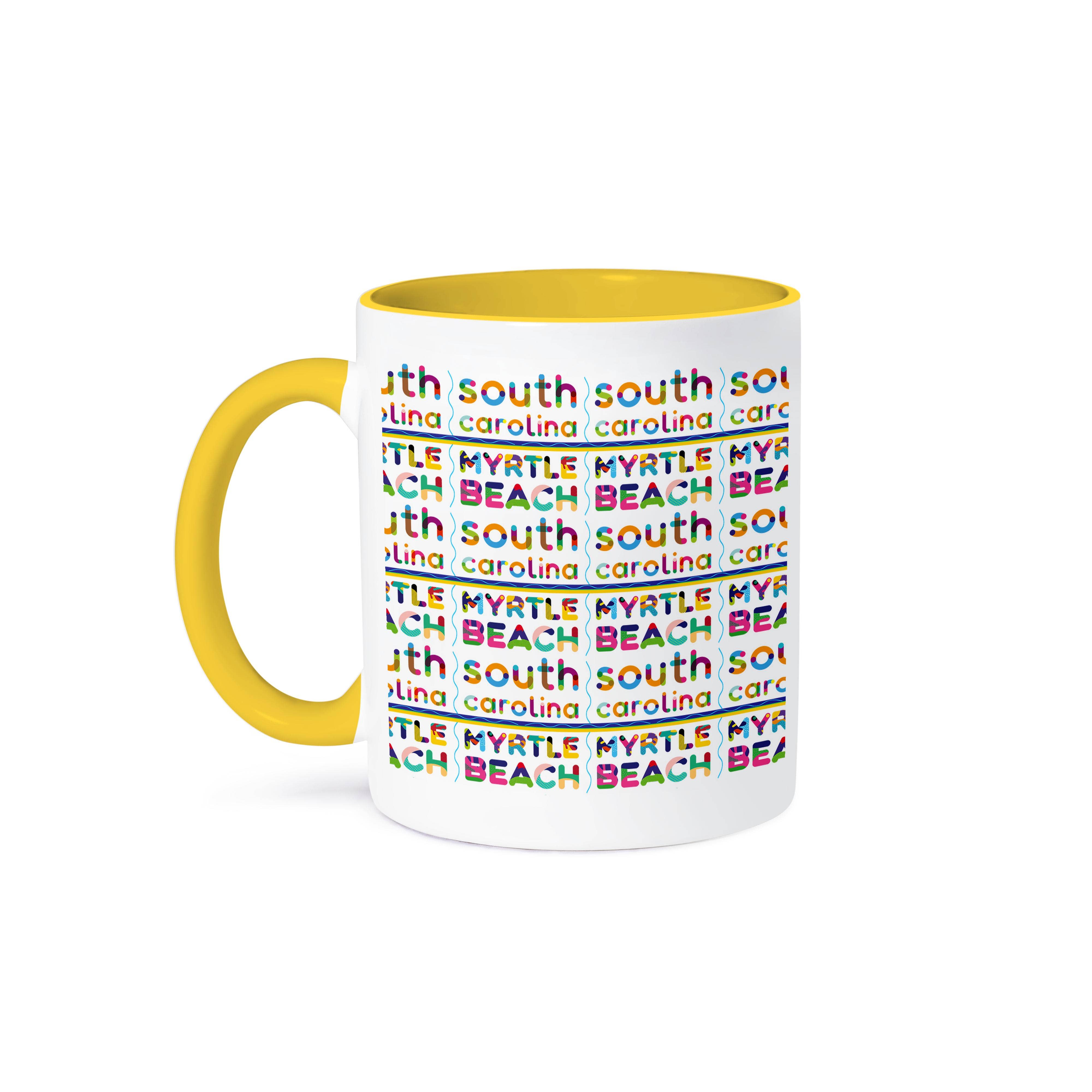 3dRose – Engroshandel Kaffekrus – 3dRose, Farverigt sommermønster Myrtle Beach, South Carolina, hav, sand, bølge, krus0