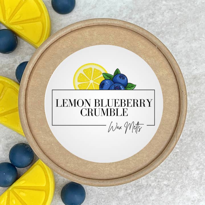 Wax Melts - Lemon Blueberry Crumble 2oz Jar Soy Wax Melts for wholesale by LostLove Art Co.