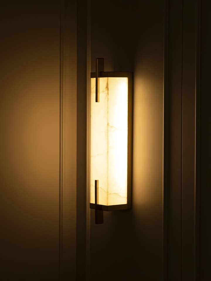 Polaris White Marbled Antique Led Wall Sconce - 60 Cm for wholesale by HEKA LIGHTING & TRADING LTD