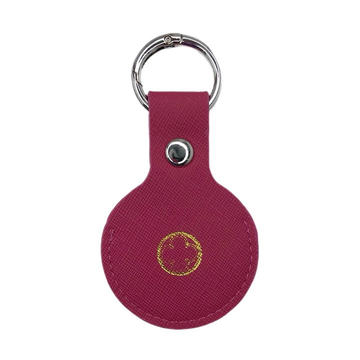 Oriana Lamarca Designs – wholesale Keychain – Women's – Pink Saffiano Leather Apple Air Tag Cover0