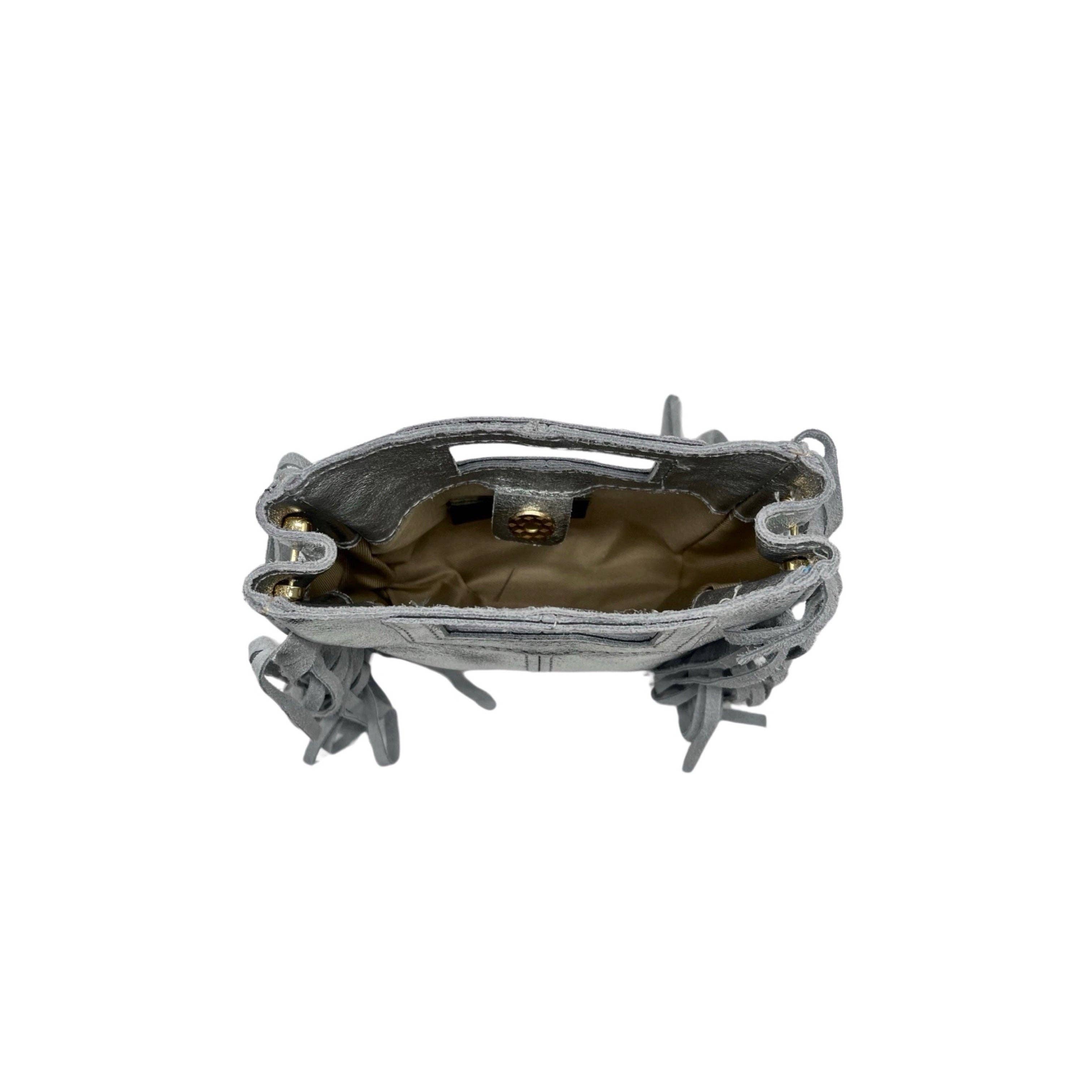 Louisa lee - Wholesale Handtas met handvat - Dames - MARION KLEINE IRISERENDE LEREN HANDTAS1