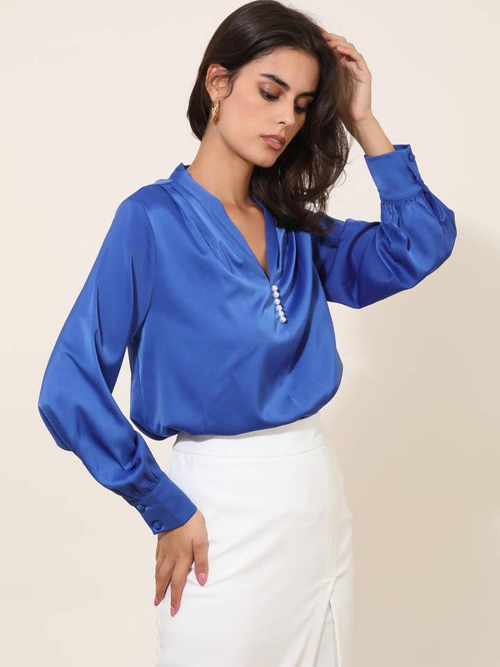 LULUMARY - Vendita all'ingrosso Camicetta - Donna - Blusa satinata H67216