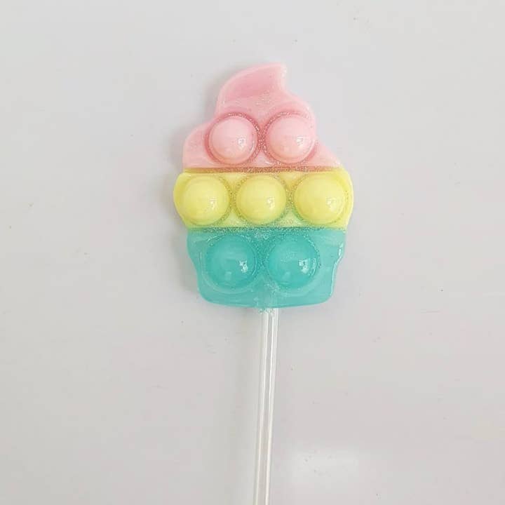 Flexarte USA – wholesale Chocolate/candy mould – Flat Cupcake shaped Pop it Lollipop Silicone Mold for Cakes Cupcakes decorating Fondant Isomalt Baking Mold Chocolate Candy Mould DIY Fidget