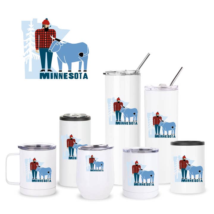 Minnesota Paul Bunyan + Babe Insulated Drinkware for wholesale by Creative Compass
