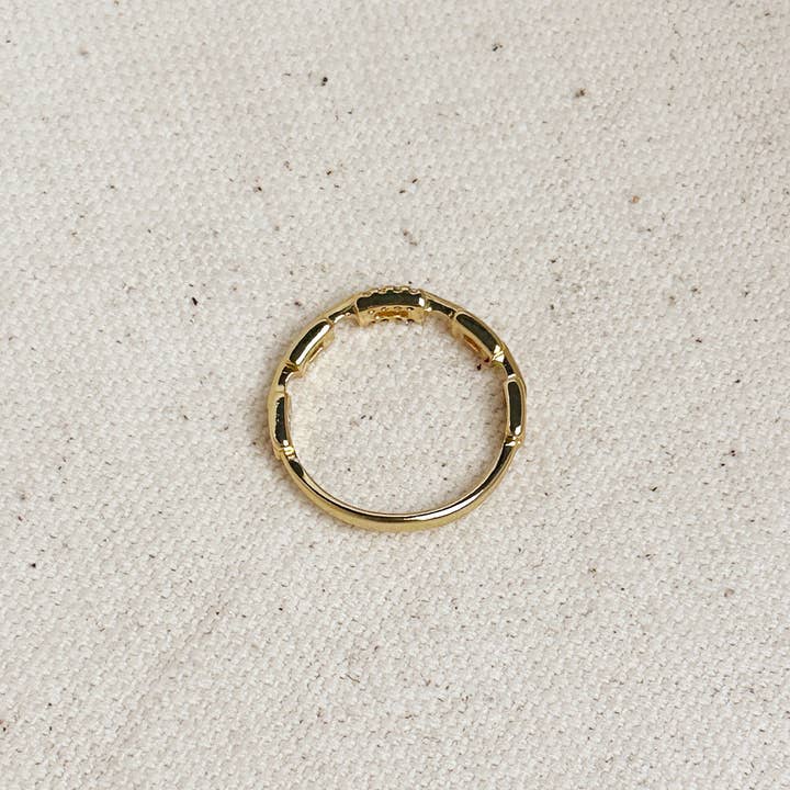 GoldFi - Wholesale Multi-Stone Ring - 18k Gold Filled Chain Link CZ Ring