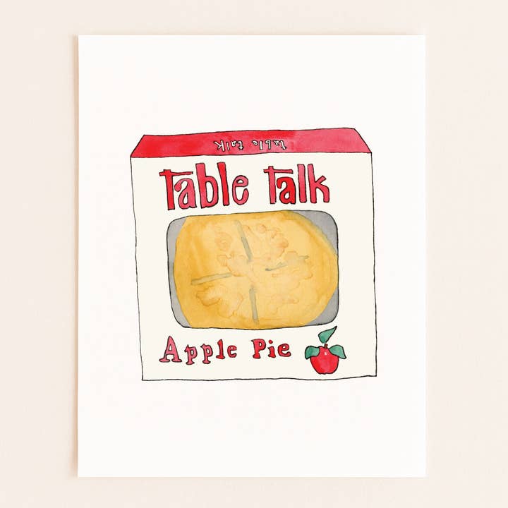 Table Talk Apple Pie - Food Print - New England Wall Art for wholesale by Sarah Wormann Art