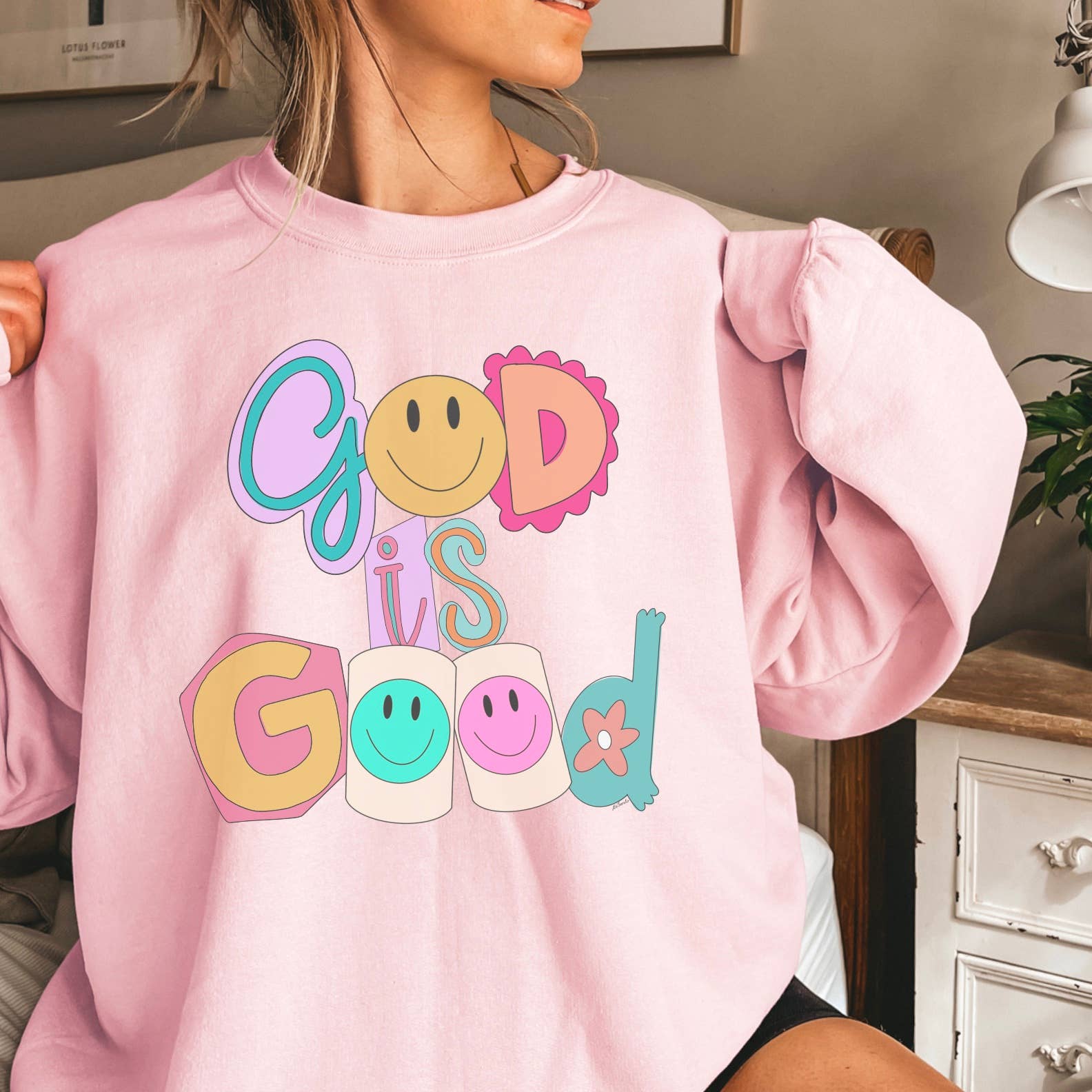 Shoppe SHC - Wholesale Graphic Sweatshirt - Women's - Christian Apparel | God Is Good Graphic Sweatshirt5