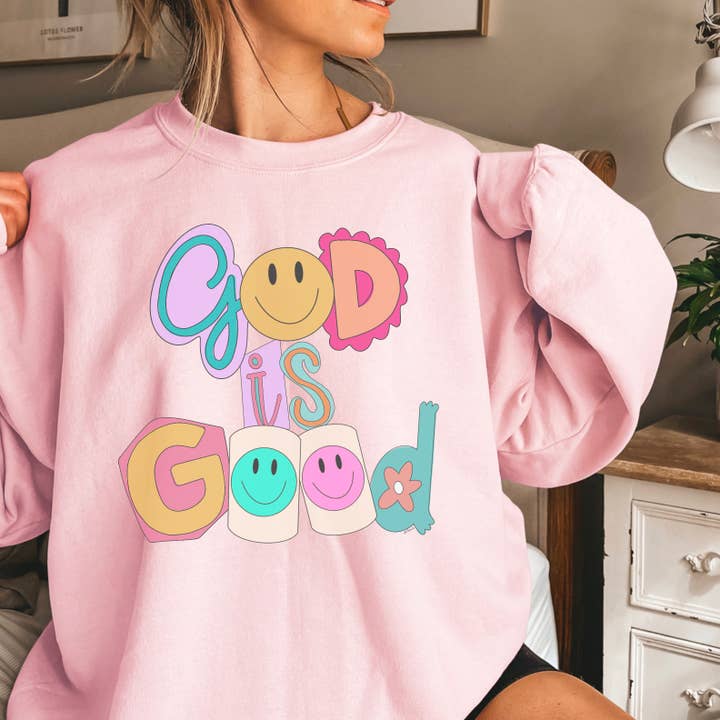 Shoppe SHC - Wholesale Grafisch sweatshirt - Dames - Christian kleding | Sweatshirt met God Is Good opdruk5