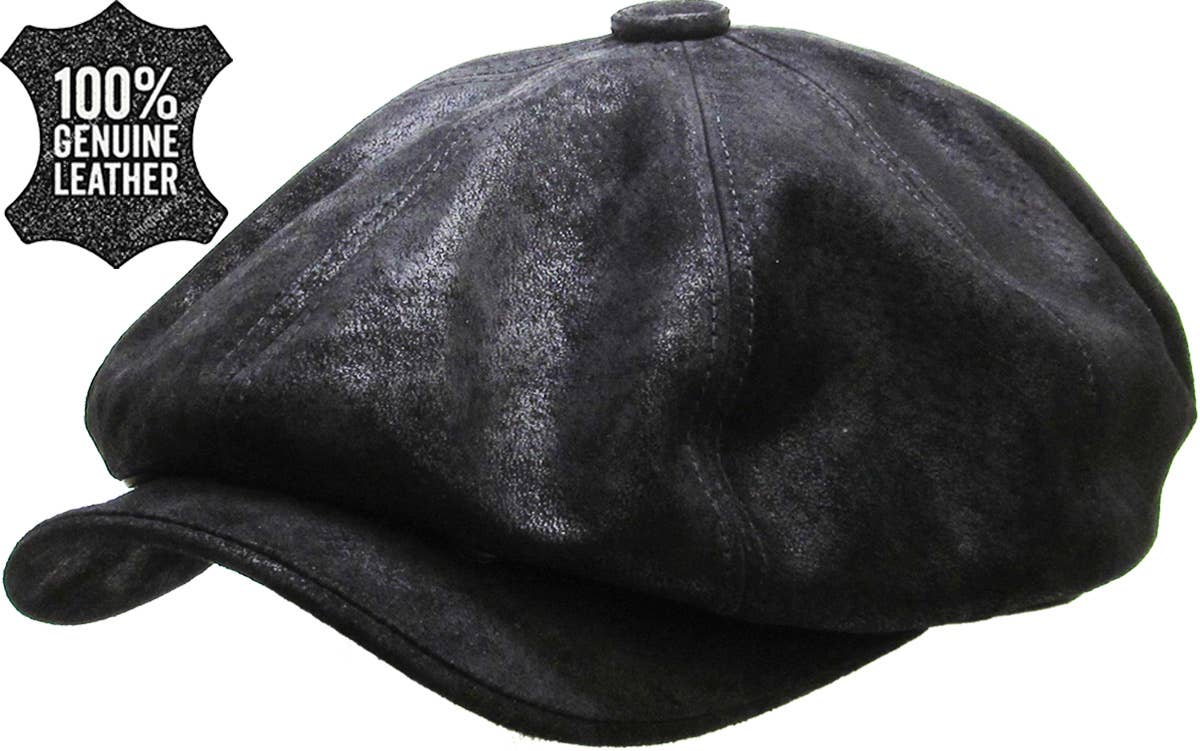 KBETHOS – Boina com pala - Homem por atacado – Ascot de couro genuíno com botão1