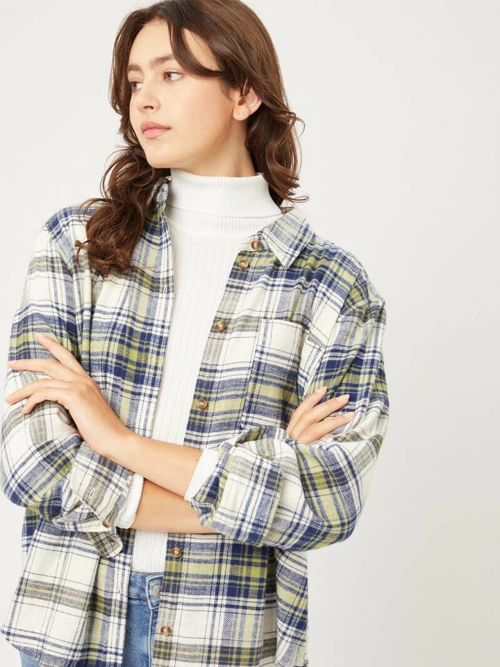 Blu marino - 147298 ",...Camicia a Quadri in Flanella in vendita all'ingrosso su Faire0