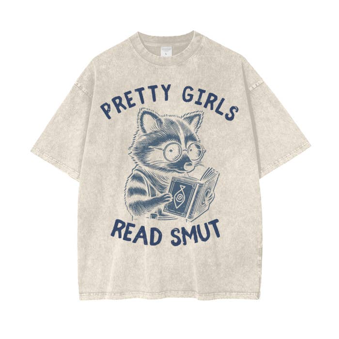 Funny Pretty Girls Read Smut overdimensioneret skjorte - overdimensioneret dyreskjorte for engroshandel hos Colorfulmamas