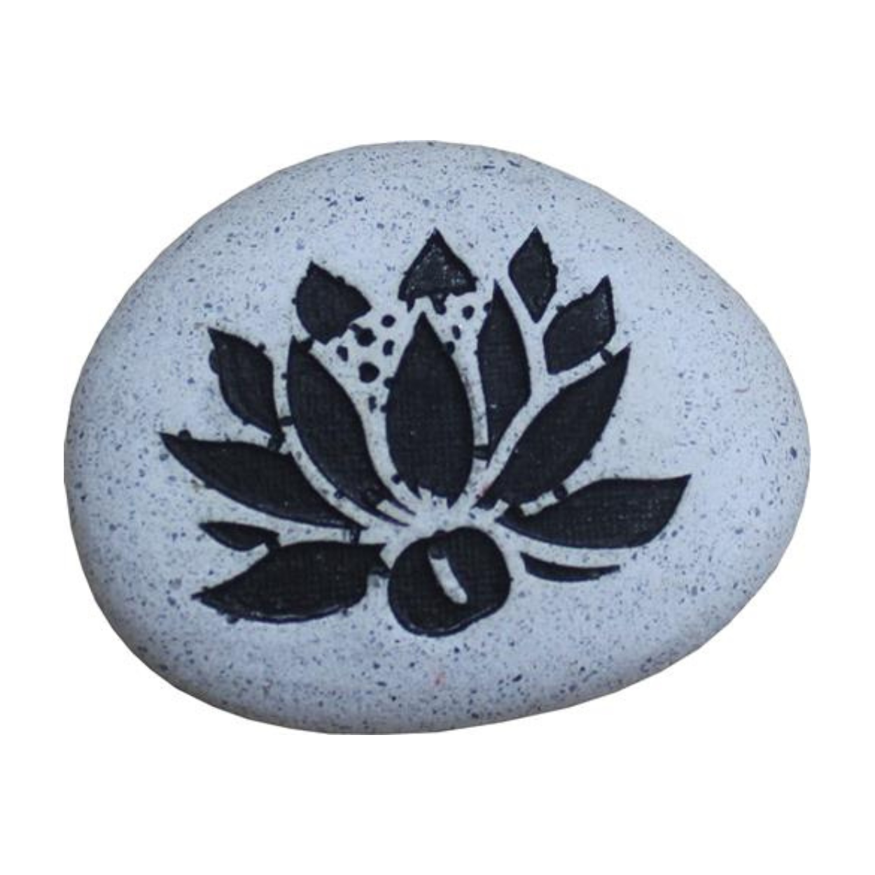 Green Tree - Wholesale Spiritual Stone/Crystal - Carved Stone Pebbles Lotus (3.5 Dia)0