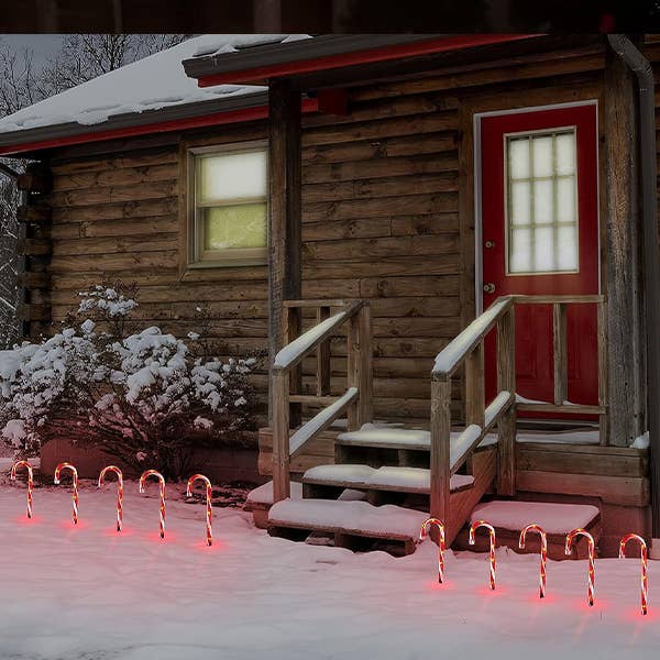 Perfect Holiday - Wholesale Christmas Decoration - 5PK 45L MICRODOT LIGHT CANDY CANE LAWN STAKES INDOOR/OUTDOOR1