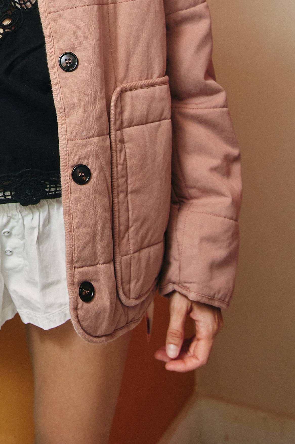 Lara Daisy - Wholesale Puffer Jacket - Women's - Button down Front Embossed Quilted Jacket1