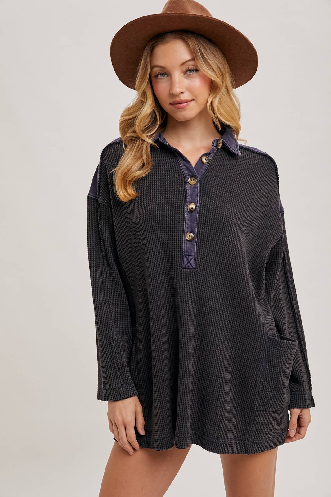 Bluivy - Wholesale Tunic - Women's - THERMAL HENLEY TUNIC SHIRT8