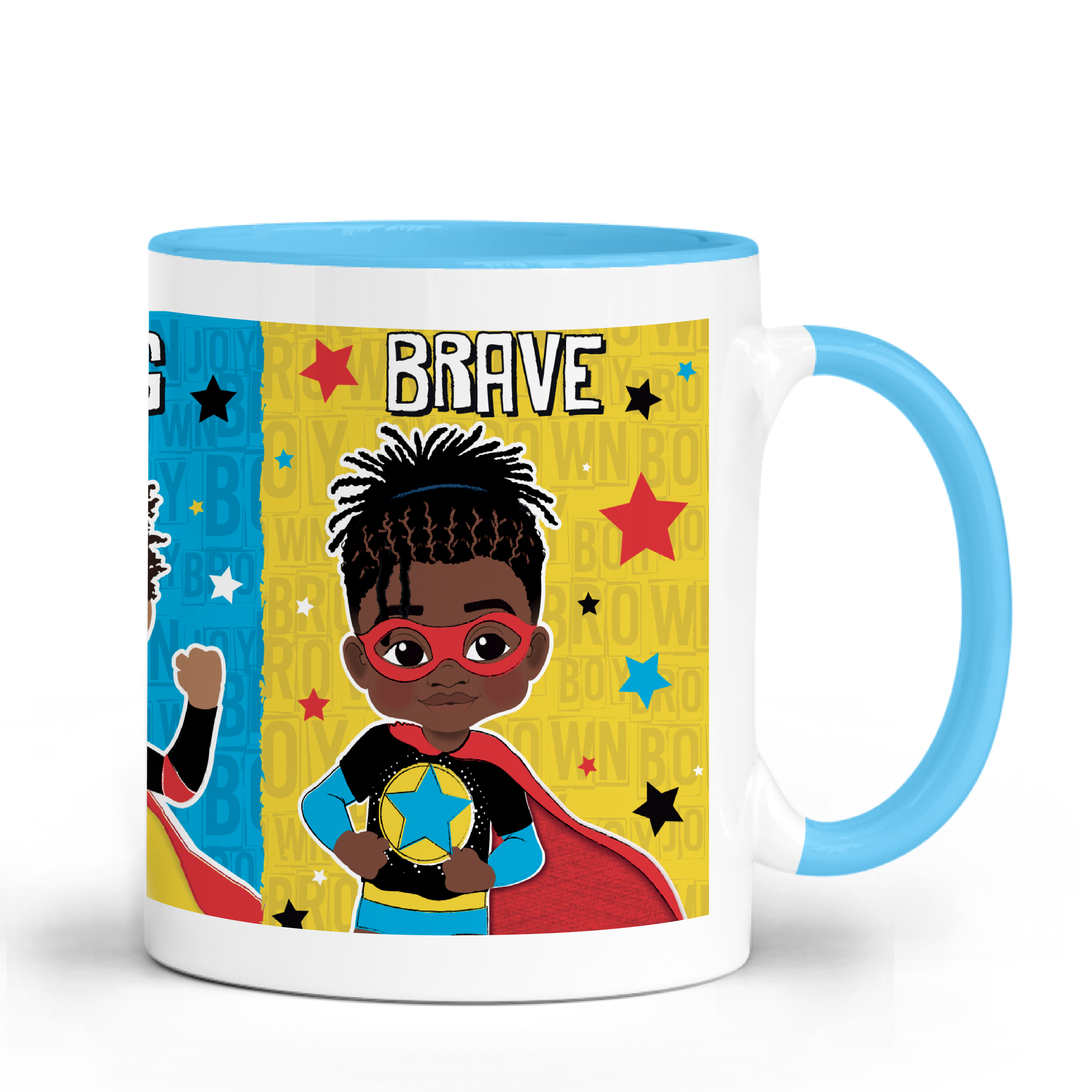 Fefus Designs - Wholesale Coffee Mug - Kids & Baby - Melanin Boy Magic Mug | Superhero Gift for Boys | Unique Birthday & Christmas Gift | Fefus Designs4