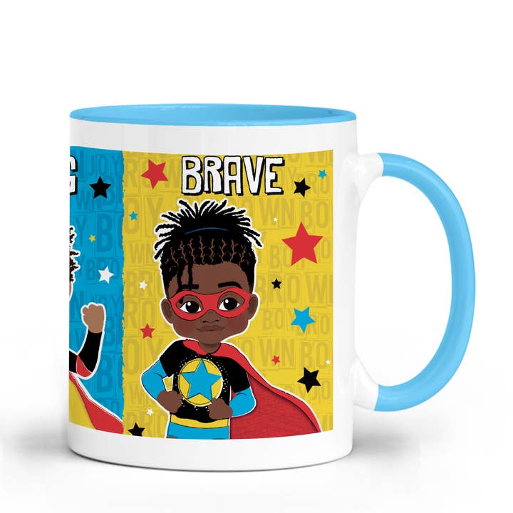 Fefus Designs - Wholesale Coffee Mug - Kids & Baby - Melanin Boy Magic Mug | Superhero Gift for Boys | Unique Birthday & Christmas Gift | Fefus Designs4