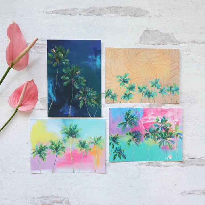 Palm Tree Postcards for wholesale by Lauren Roth Art