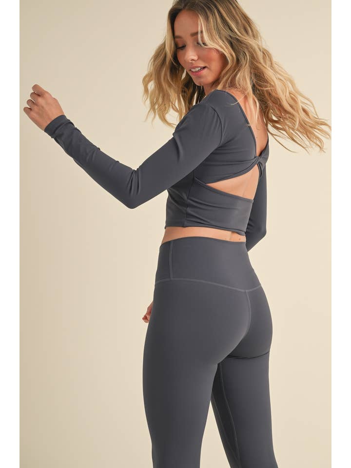 KIMBERLY C - Wholesale Athletic Top - Women's - Twist Back Long Sleeve Top54