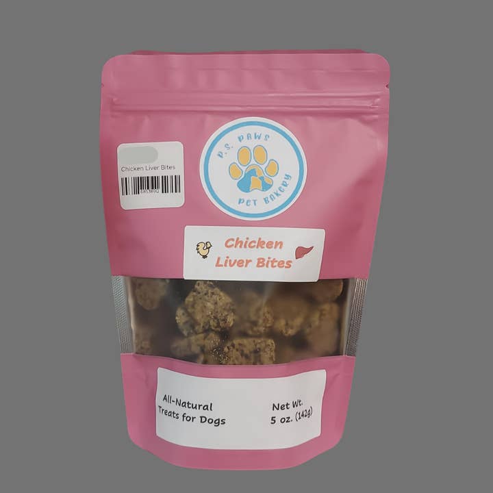 Chicken Liver Bites for wholesale by P.S. Paws Pet Bakery